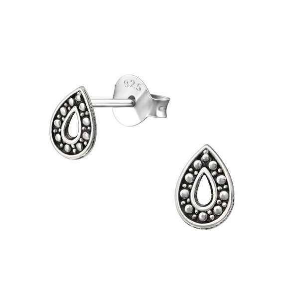 Sterling Silver Teardrop Stud Earrings – Hypoallergenic​ - Picture 1 of 1